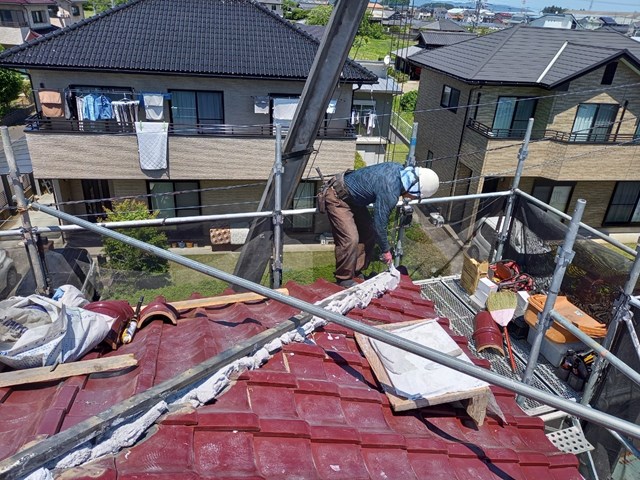 棟瓦取り直し工事なんばん施工